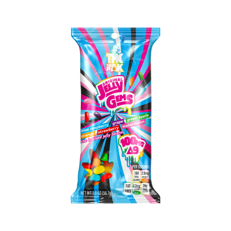 Hemp Living THC Snak Pak – Original Jelly Gems – 100mg Δ9 THC Infused Jelly Beans – 2oz. Pack