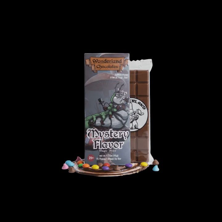 Wonderland Chocolates Magic Mushroom Blend Break Up Bar Dark Mystery flavor