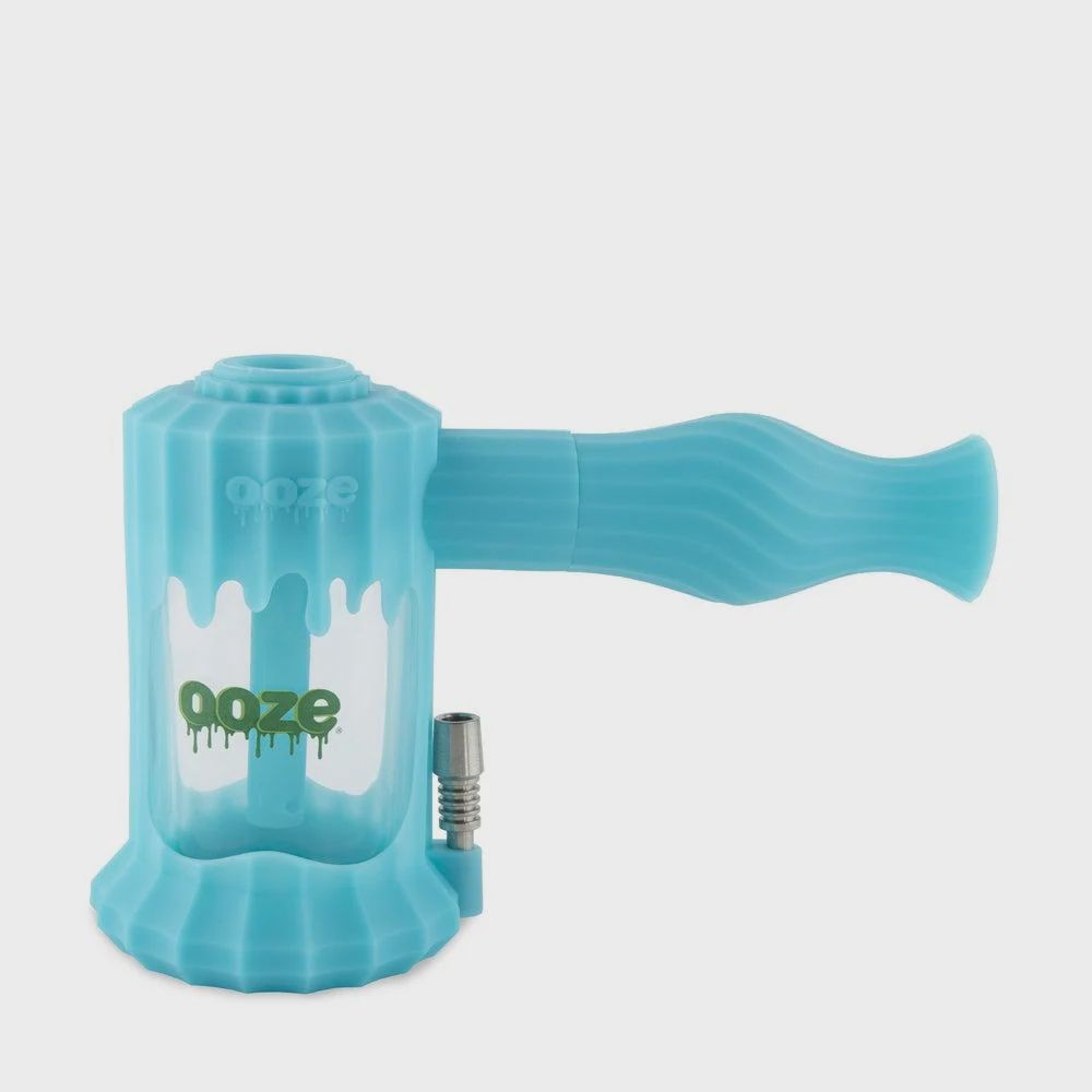 Ooze Clobb Silicone Water Pipe and Dab Straw Blue00