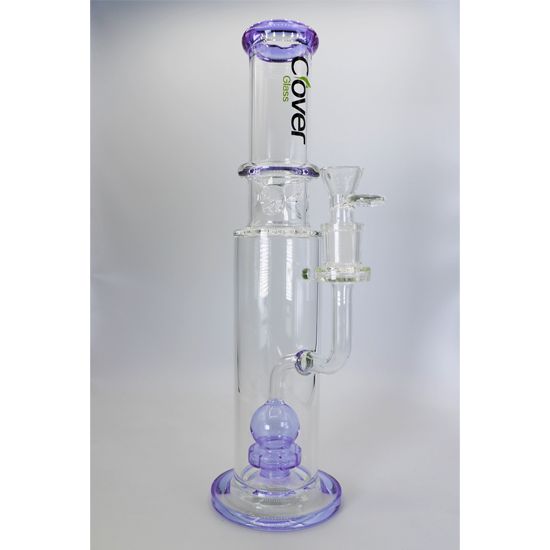 WPC-200 Clover Glass 14″ Straight Bubble Perc Water Pipe