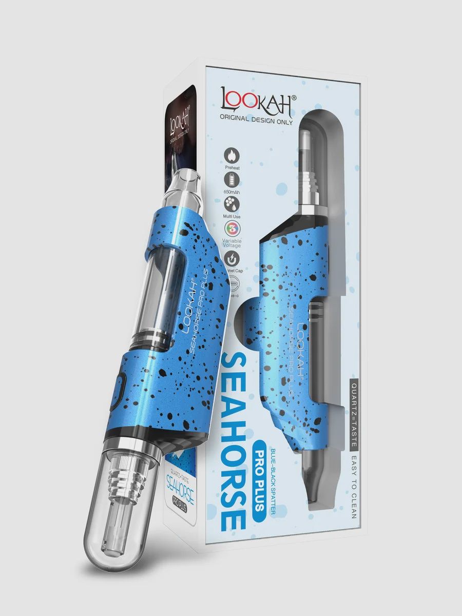 Lookah Seahorse Pro Plus Best Electric Nectar Collector Dab Pen Spatter Lookah Seahorse Pro Plus Best Electric Nectar Collector Dab Pen Spatter, Color: Blue