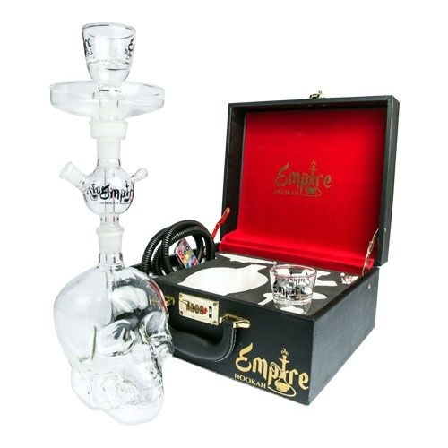 Empire 1H Glass Hookah Skull/ Pineapple Edition w/Case/, Style: Skull