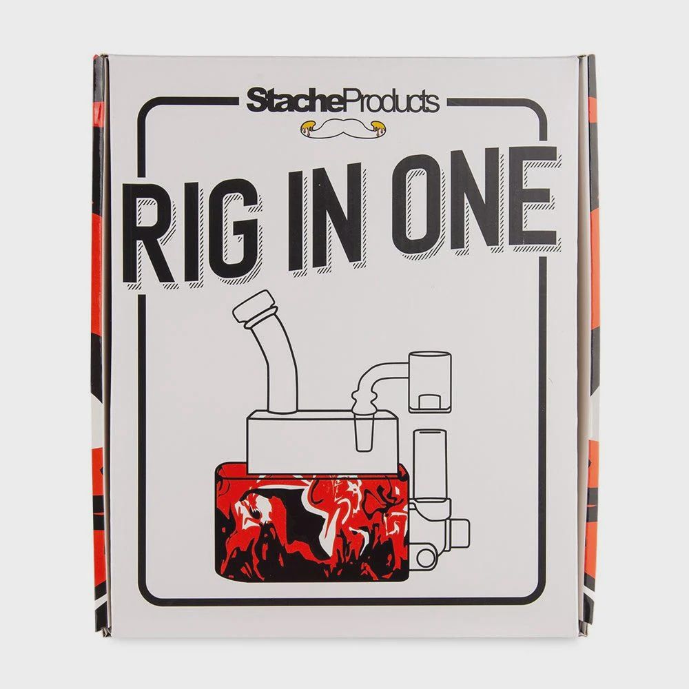 Stache Rio Dab Rig with Butane Torch Kit – Tie Dye Mix, Color: Red