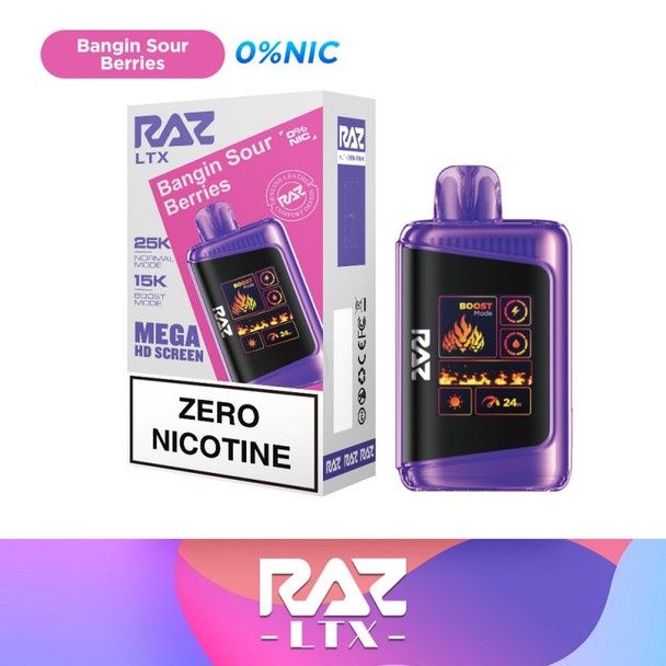RAZ LTX DC25000 0% Zero Nicotine Disposable, FLAVOR: sour berries