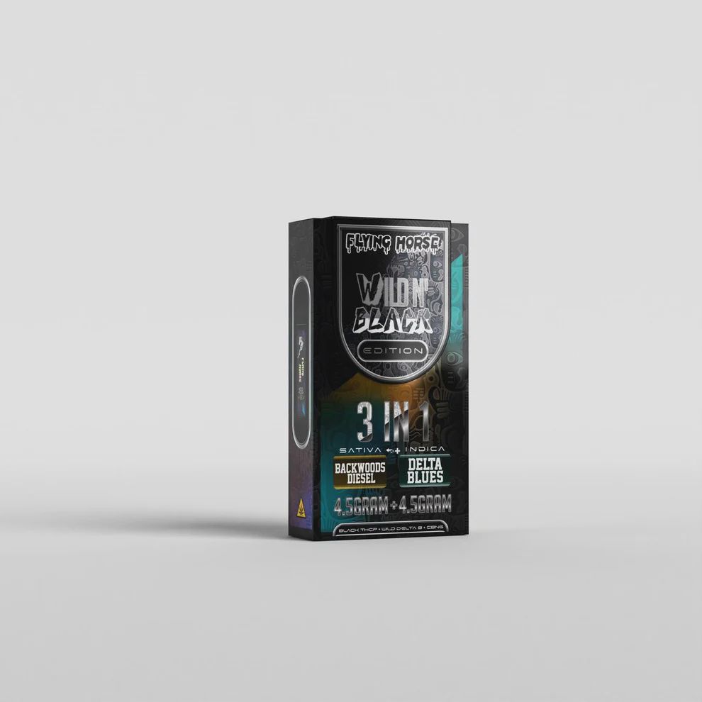 FLYING HORSE WILD N BLACK 9GM - 3 FLAVORS IN 1, Strain: Delta blues