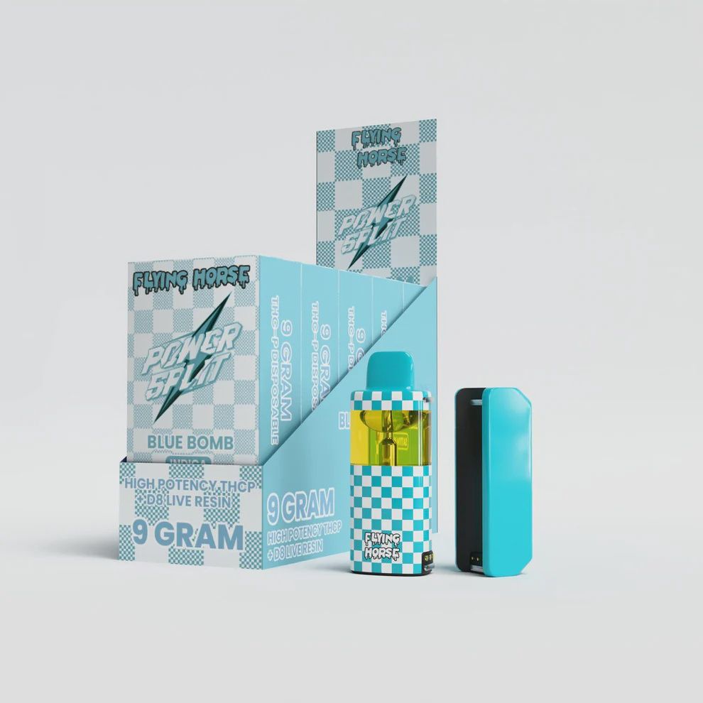 FLYING HORSE POWER SPLIT 9GM Disposable, Strain: Blue bomb