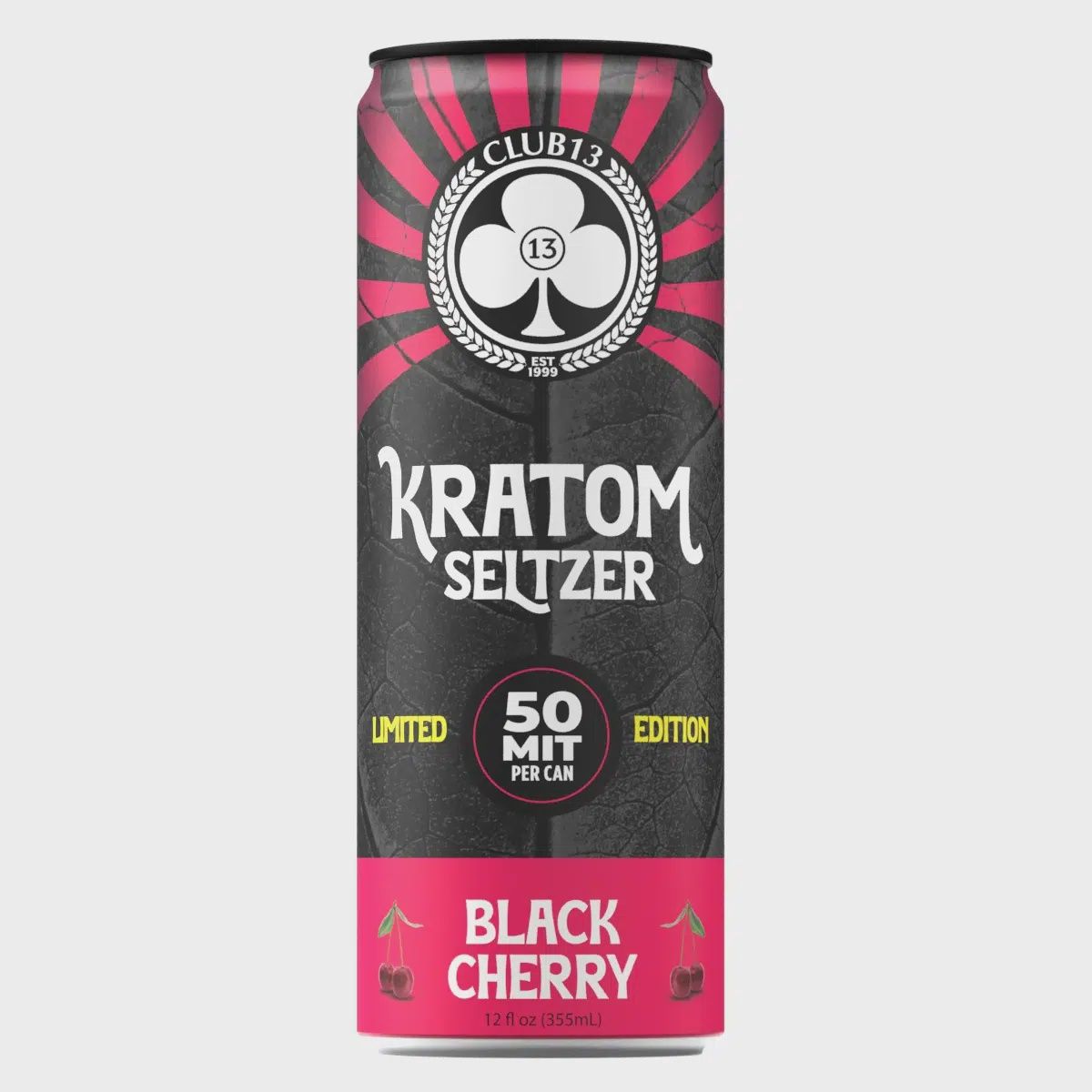 75 MIT Black Cherry Kratom Seltzer
