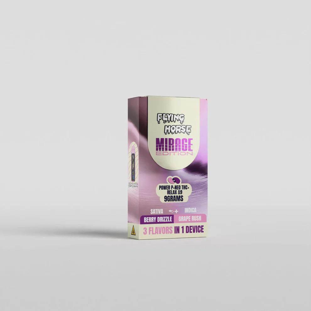 Flying Horse Mirage 9GM - 3 Flavors in 1 Disposable, Strain: Berry Drizzle