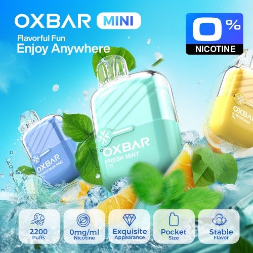 OXBAR X ALPHAA WAVE MINI DISPOSABLE VAPE | 2200 PUFFS | 0% NICOTINE, FLAVOR: Blue RazzIce