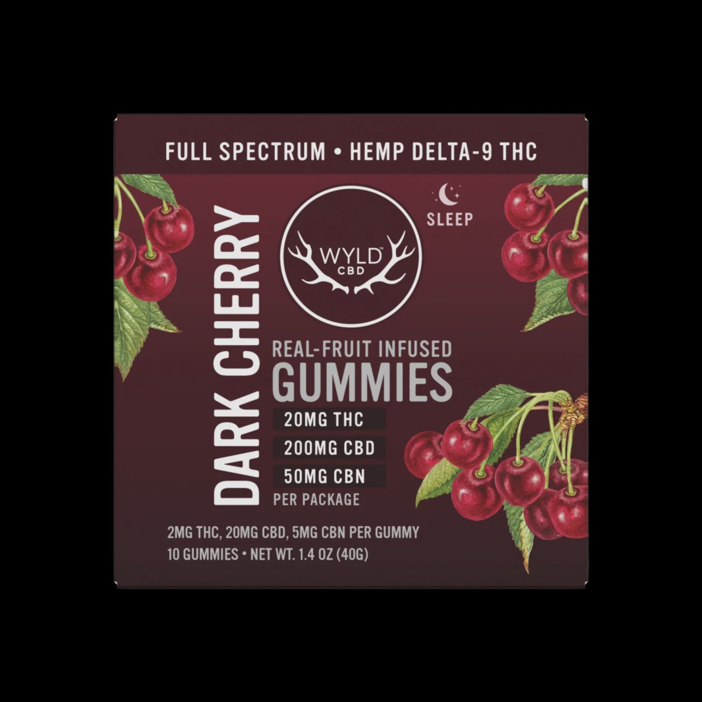 Wyld Low-Dose Dark Cherry THC:CBD:CBN  (10Ct)