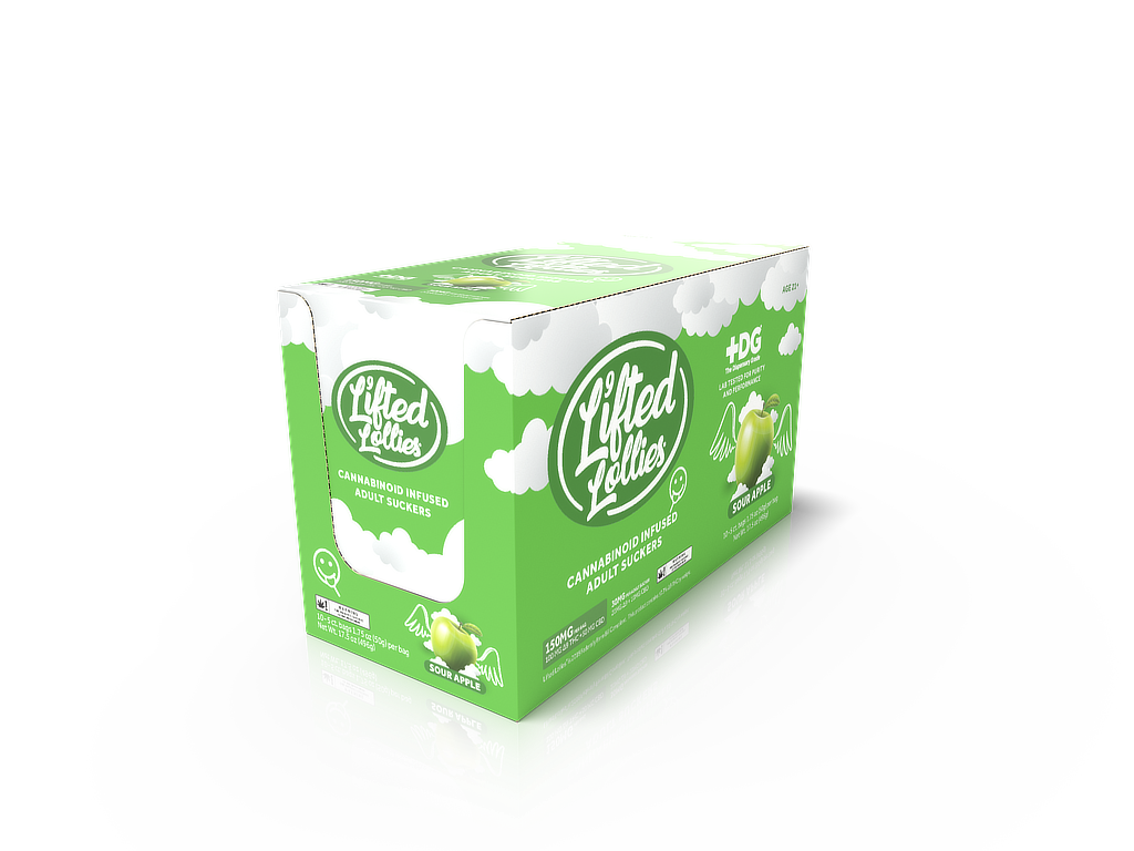 Lifted Lollies D9 Lollipops, FLAVOR: Sour apple