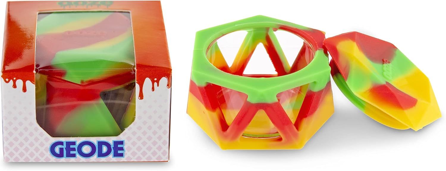 Ooze Geode Silicone Glass Container 10mL (Rasta) 1ct