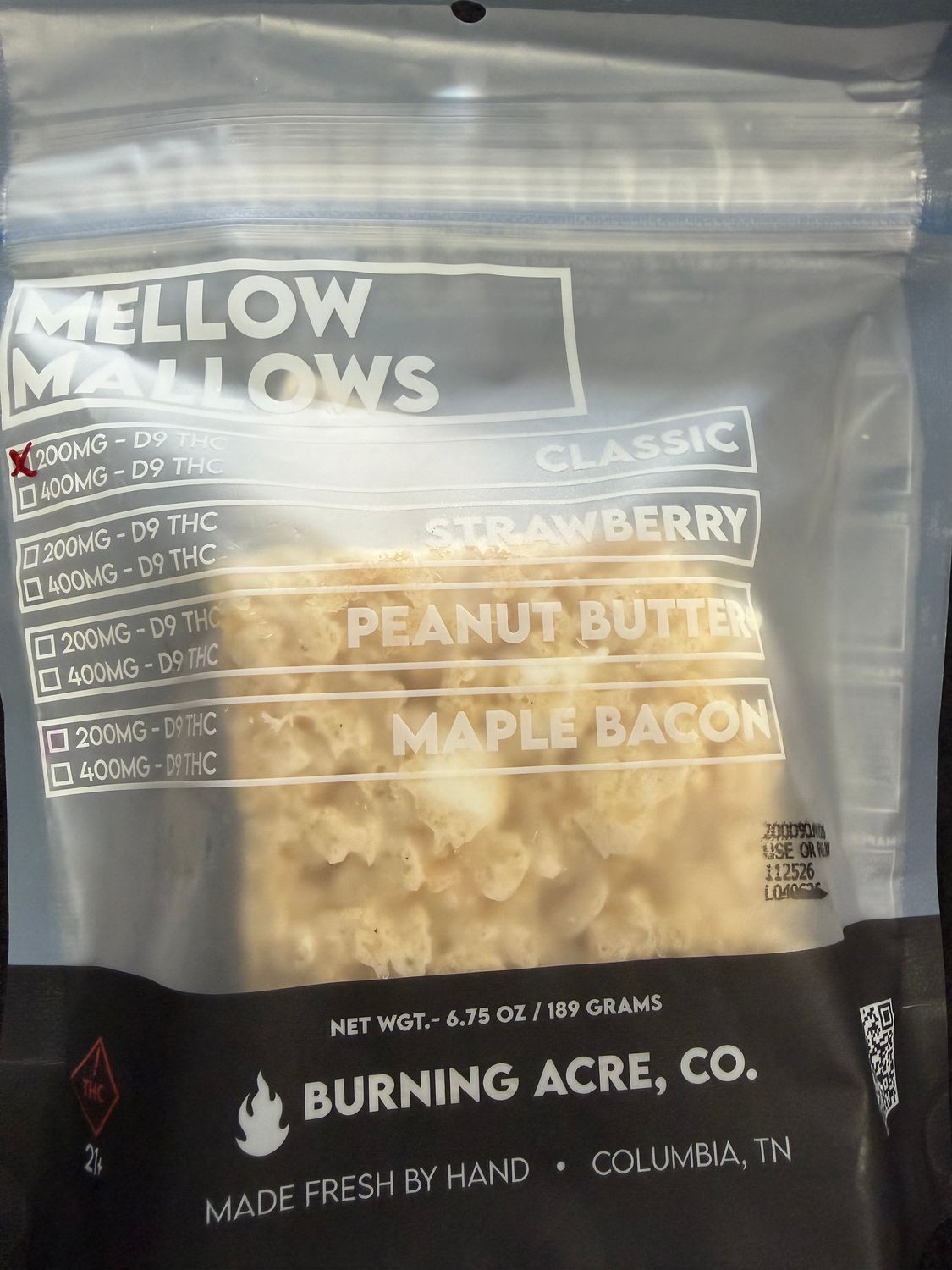 Burning acres baked goods, FLAVOR: Mallow 200mg
