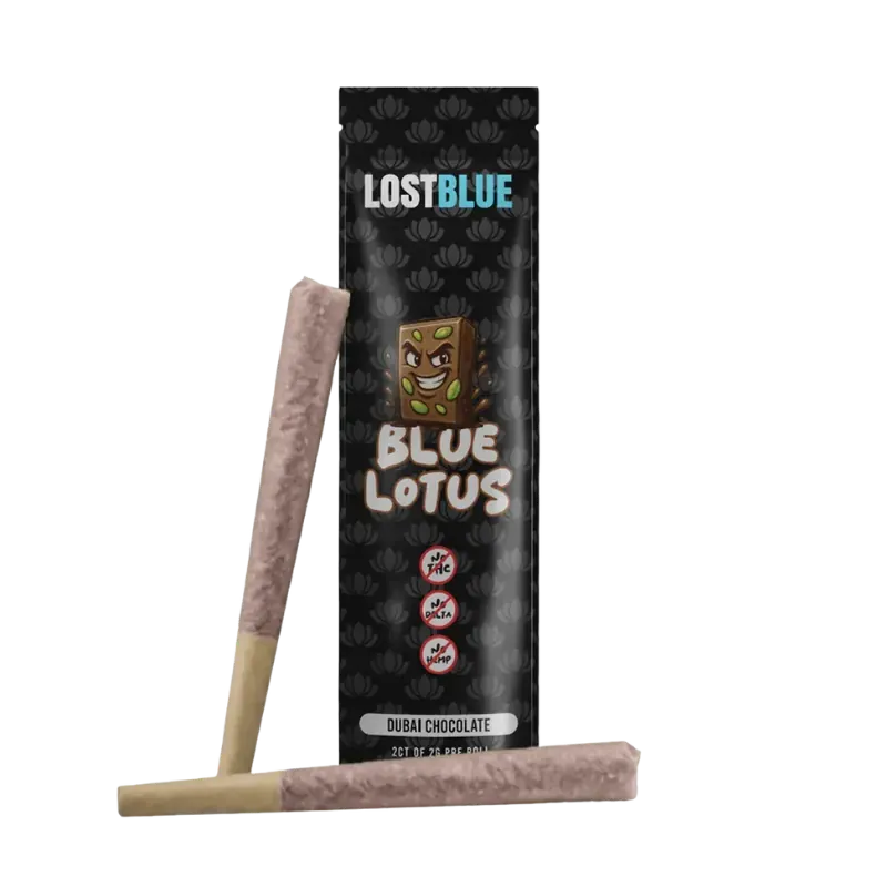 Lost blue - Blue lotus pre roll, FLAVOR: Dubai chocolate