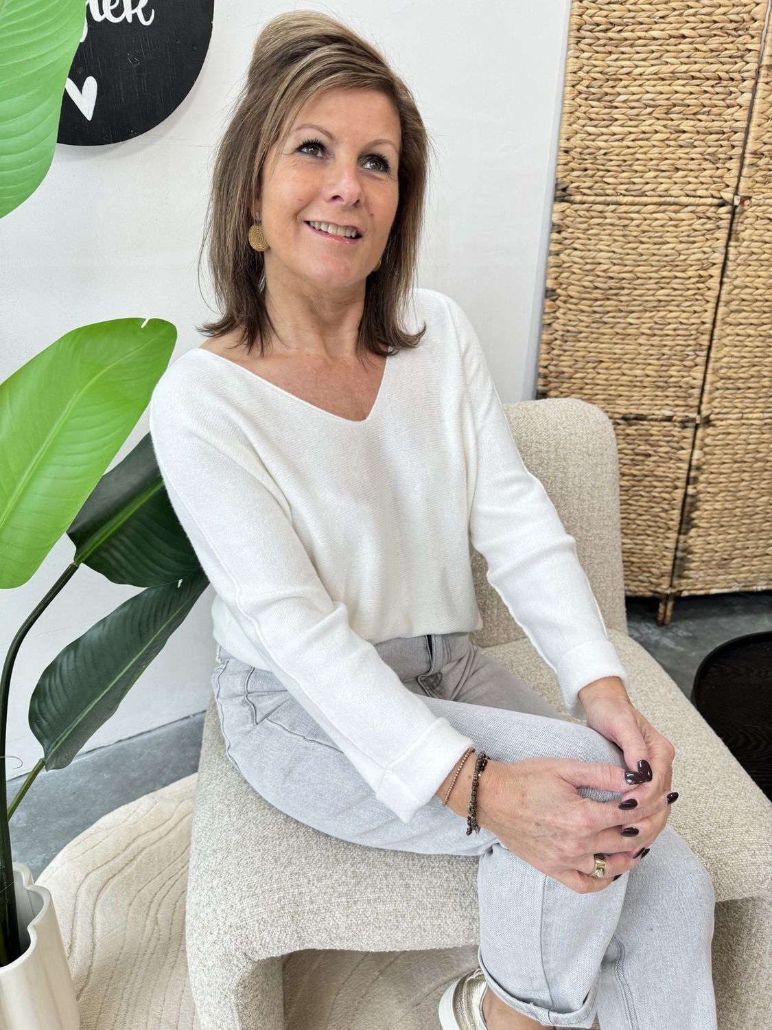 V Hals Sweater Wolwit Florine