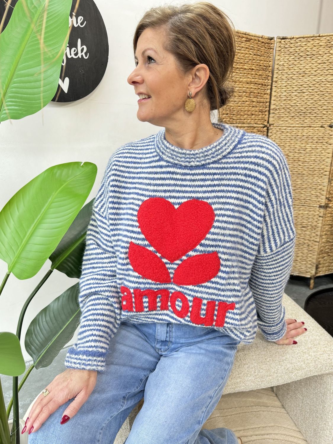 SWEATER AMOUR Cassia Blauw