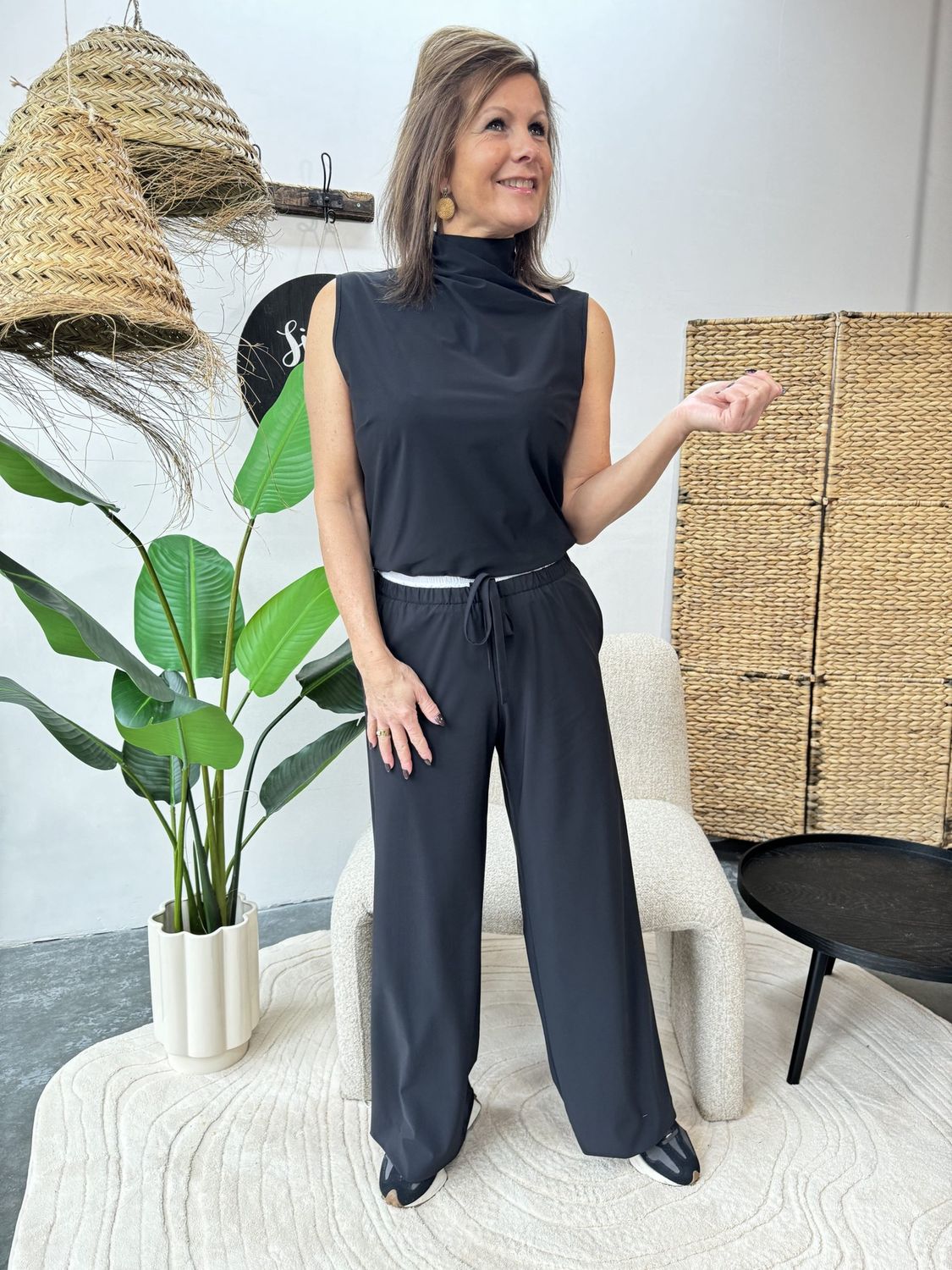 Pants Antiny Black Technical Jersey