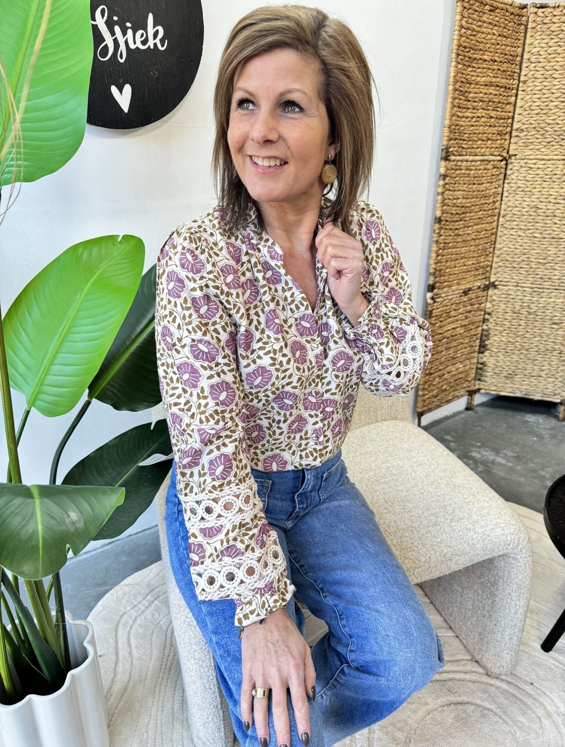 Blouse NAYELI Bruine Print