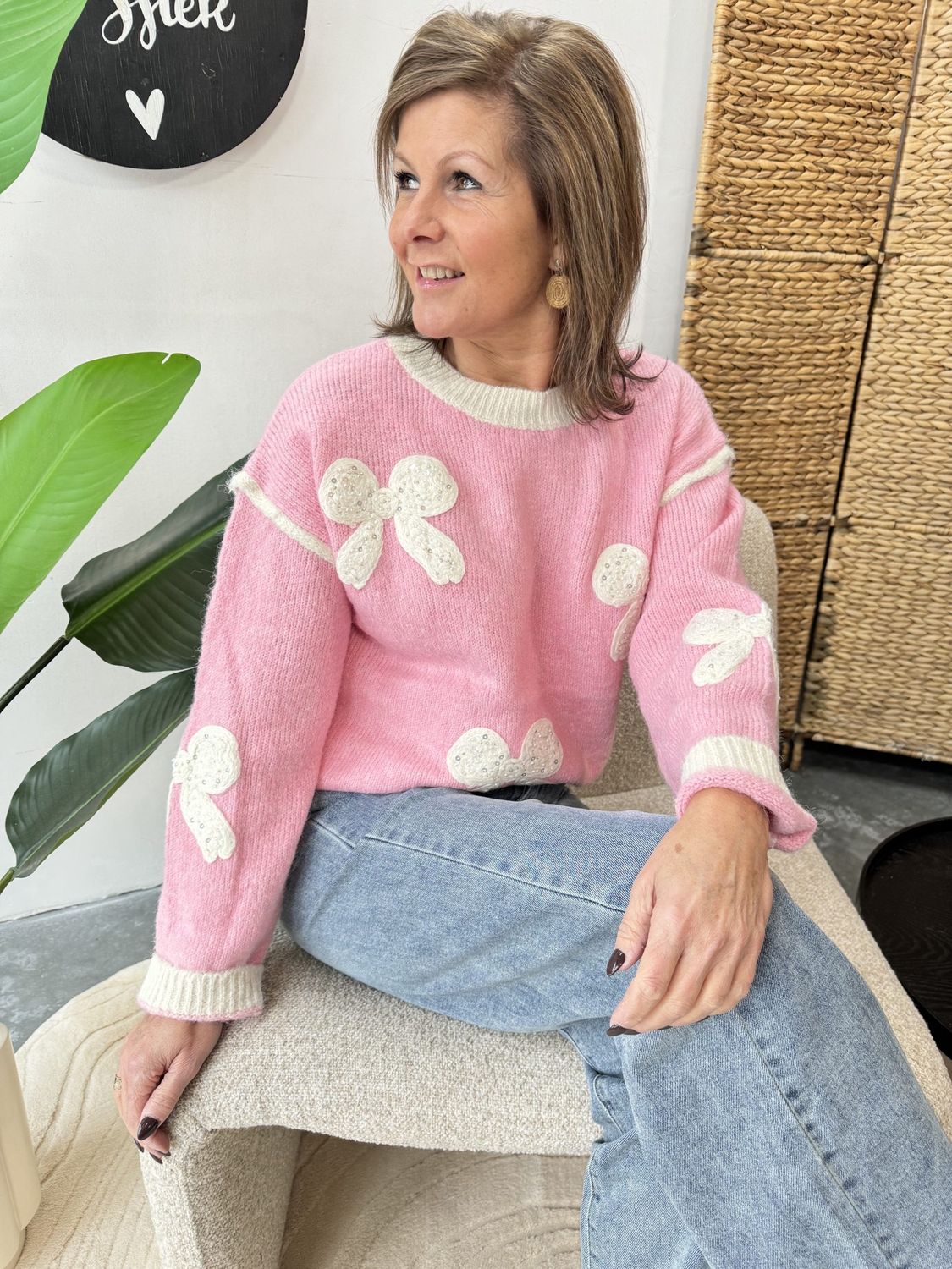 Trui Met Strikjes Roze Maartje