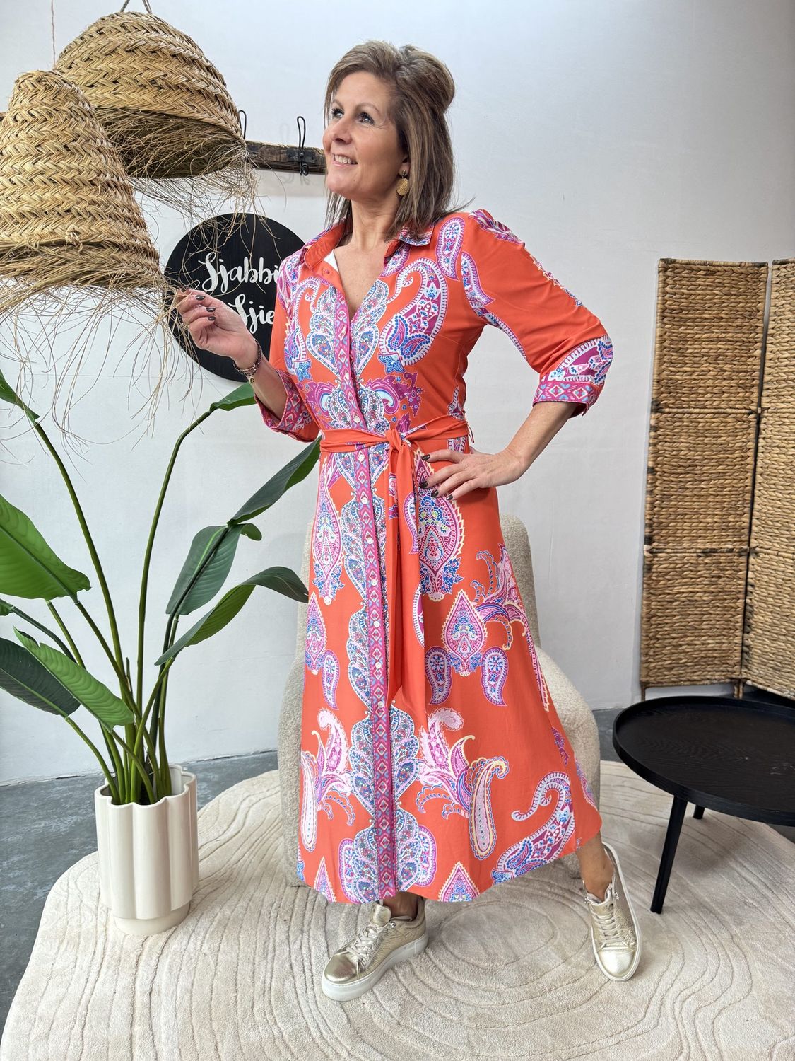 A404 Maxi Polo Jurk Met Design P966
