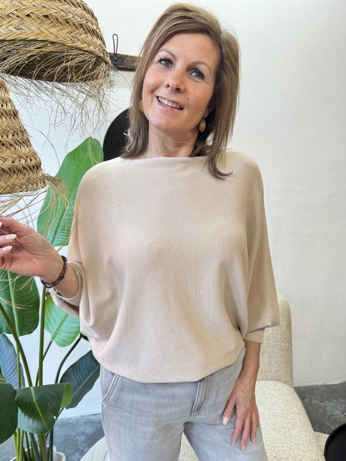 Vleermuistrui LILIA Taupe