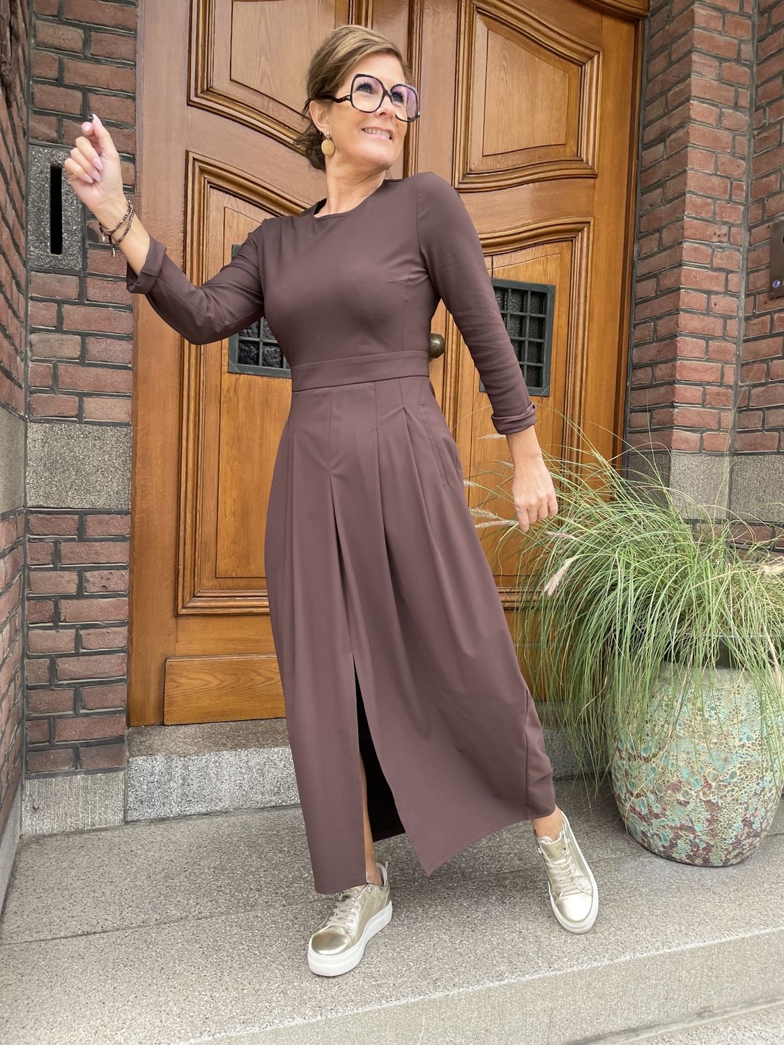 Jackie Dress Brown Traveler