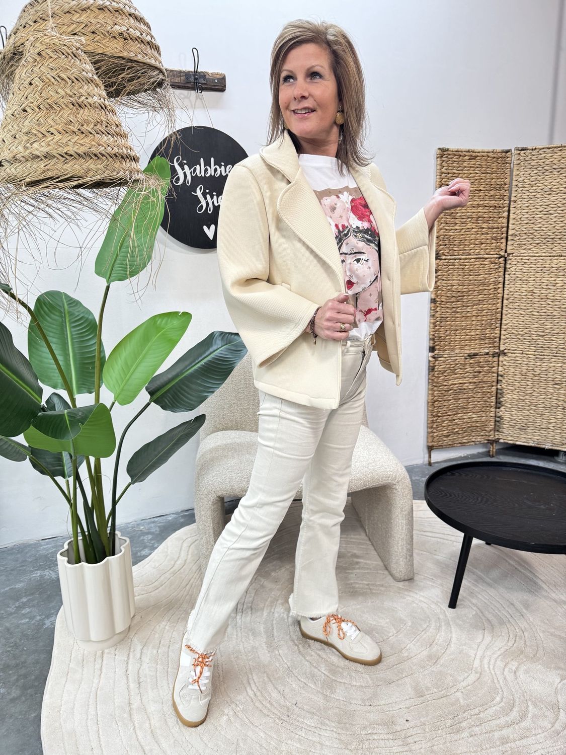 Flared Jeans Frea Beige