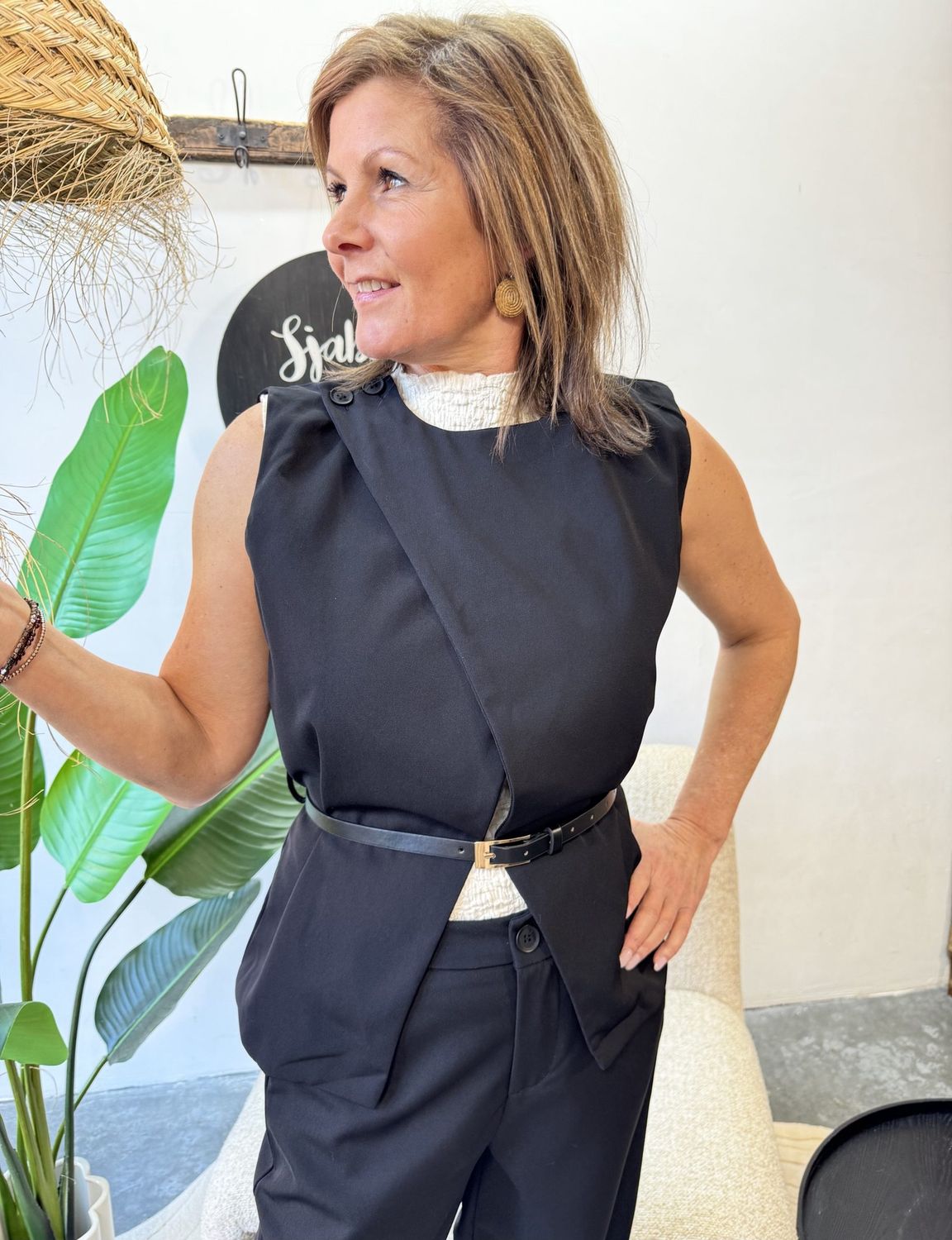 Gilet ISLA Zwart met Riem
