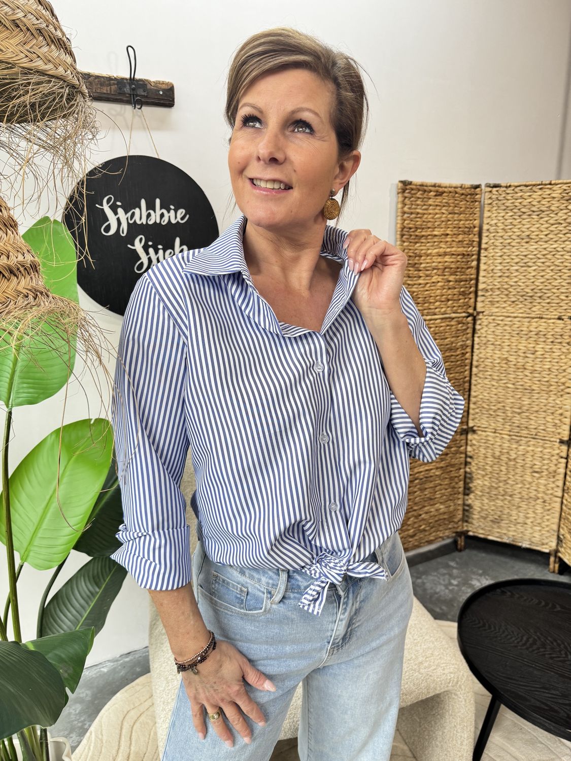 Gestreepte Blouse Blauw Tommie