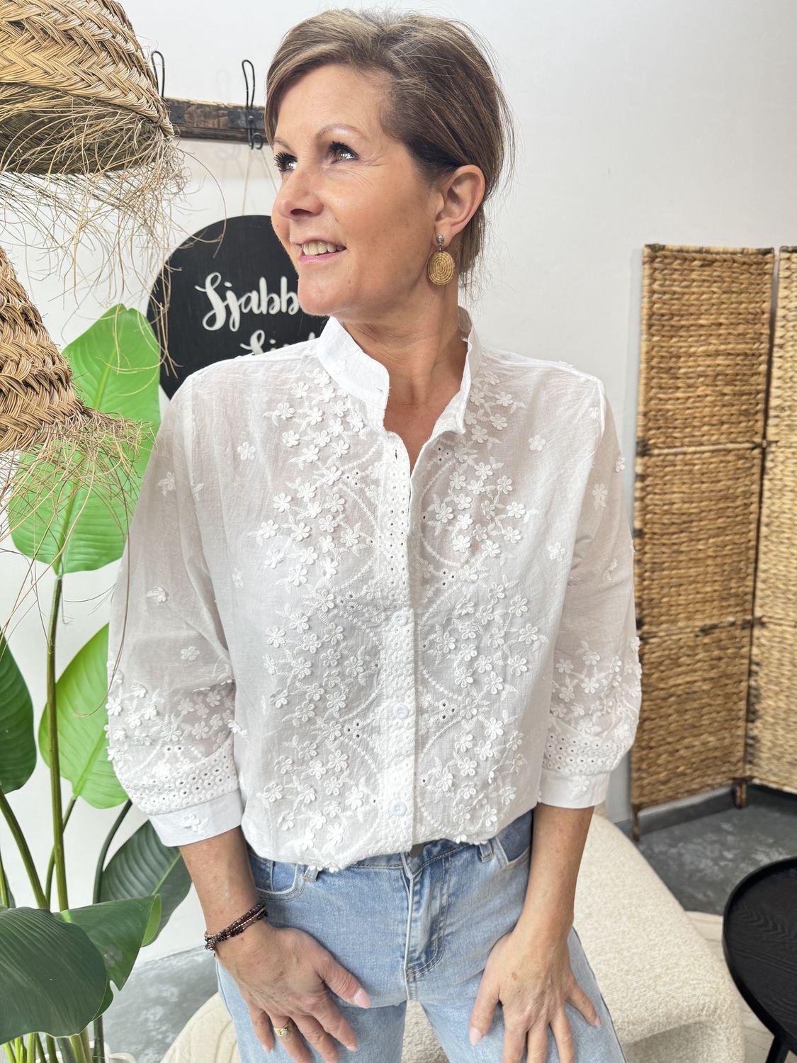 Witte Broderie Blouse Lunara