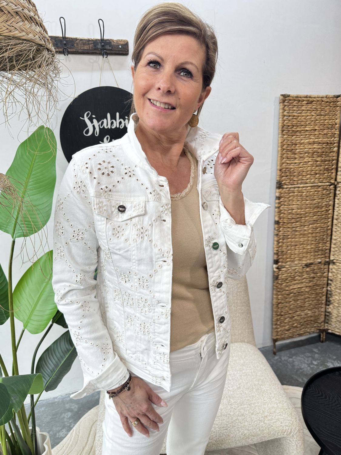Witte Broderie JeansJack