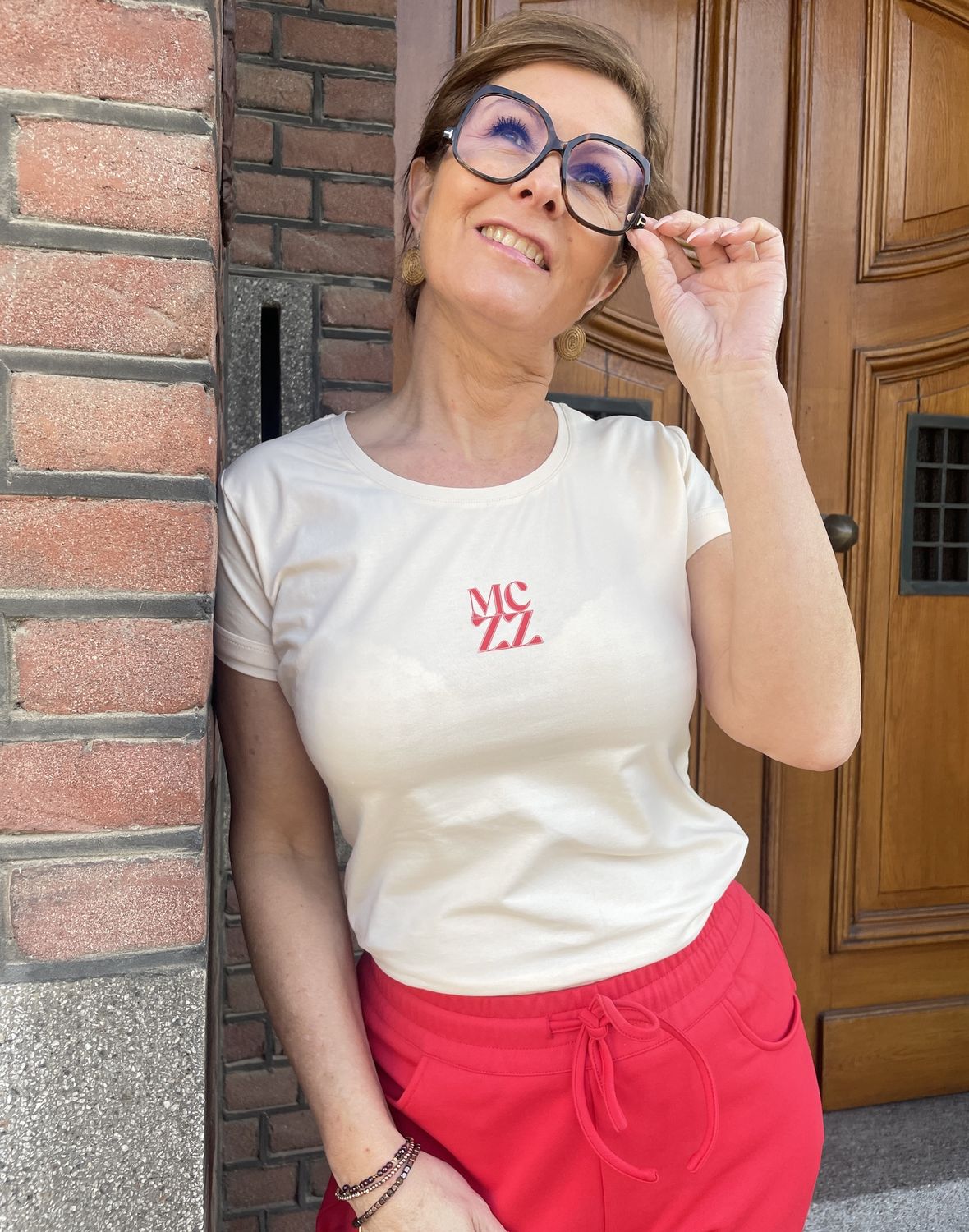 ONORA T-Shirt Coconot Milk Red