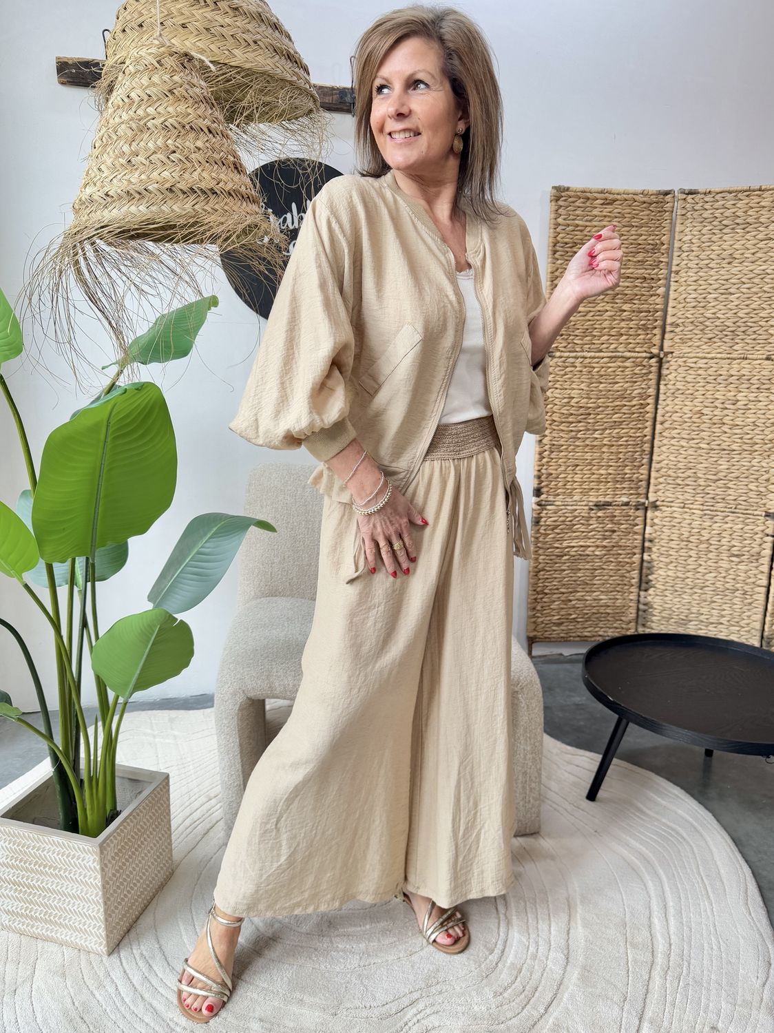 Pantalon Loïs Camel met Elastieke Band