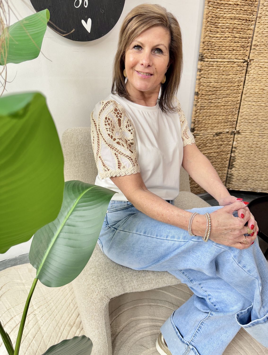 T-shirt Mira met gebreide mouw