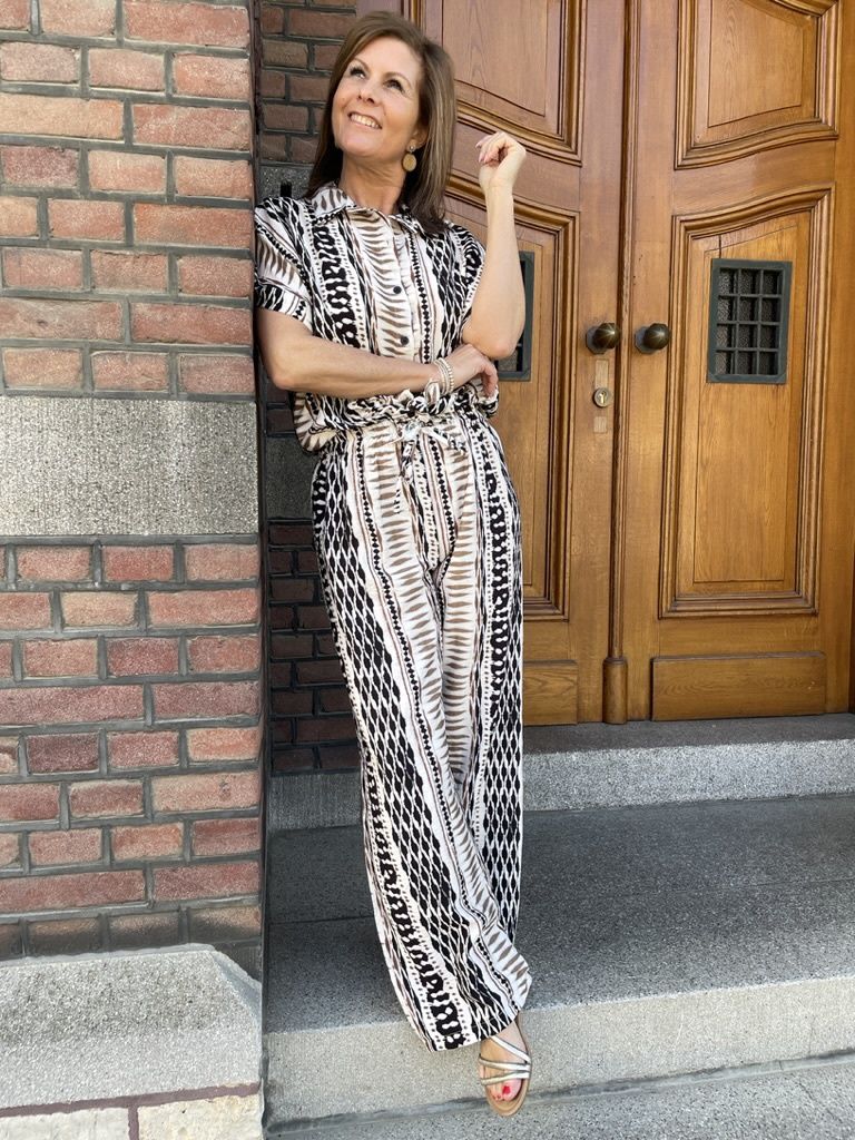 Print Broek Yara Zwart