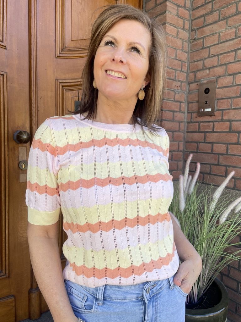 Zigzag Top Reva Geel