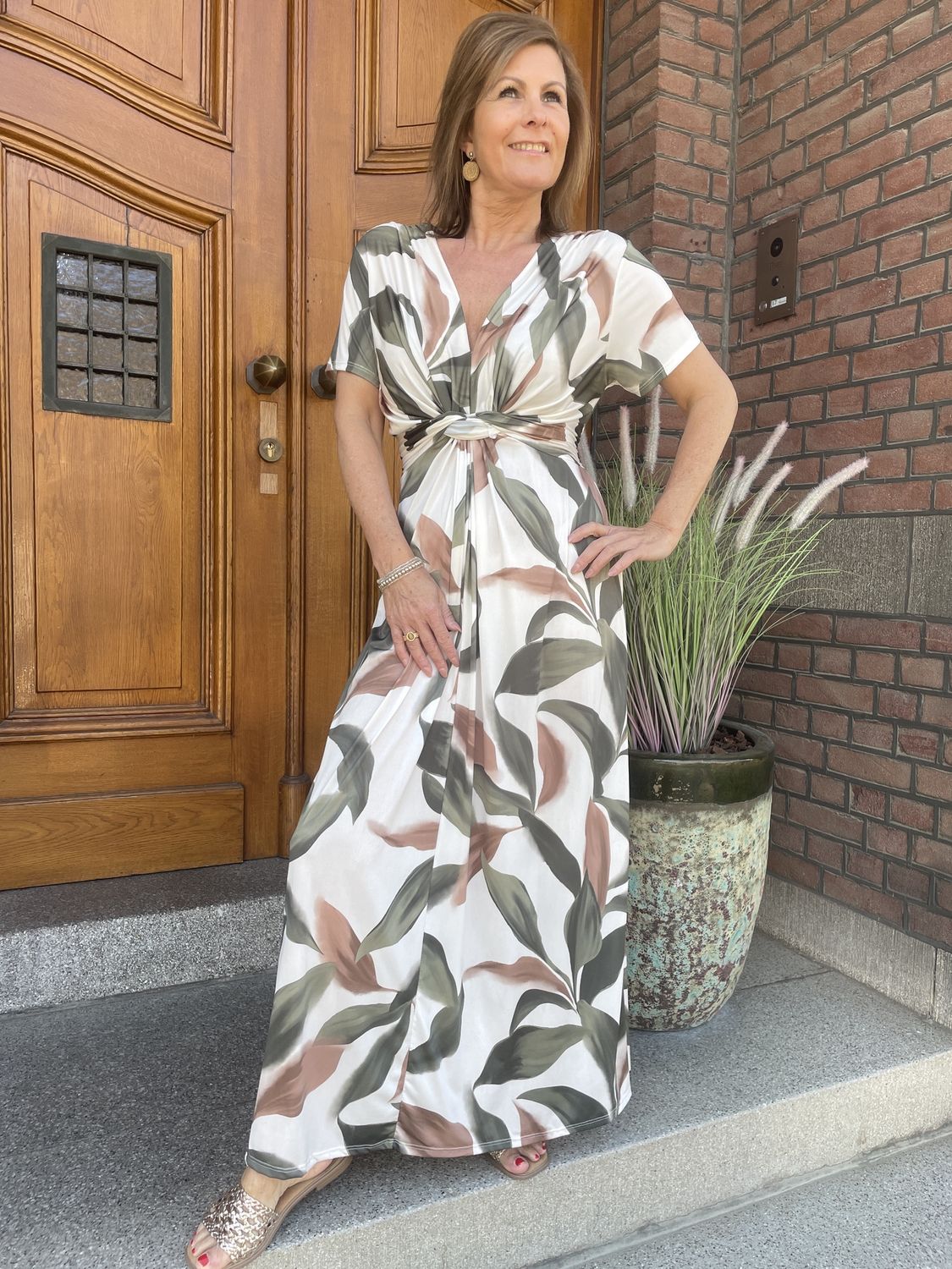 Travellerstof Jurk Soraya Groene Print