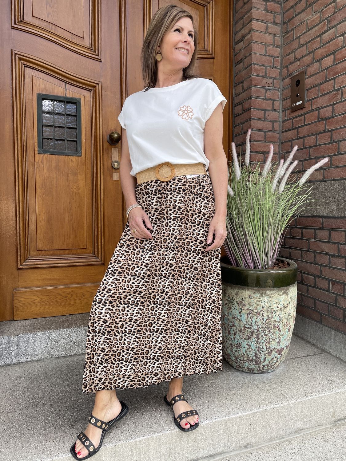 Plisse Rok Lunaya Panter Print