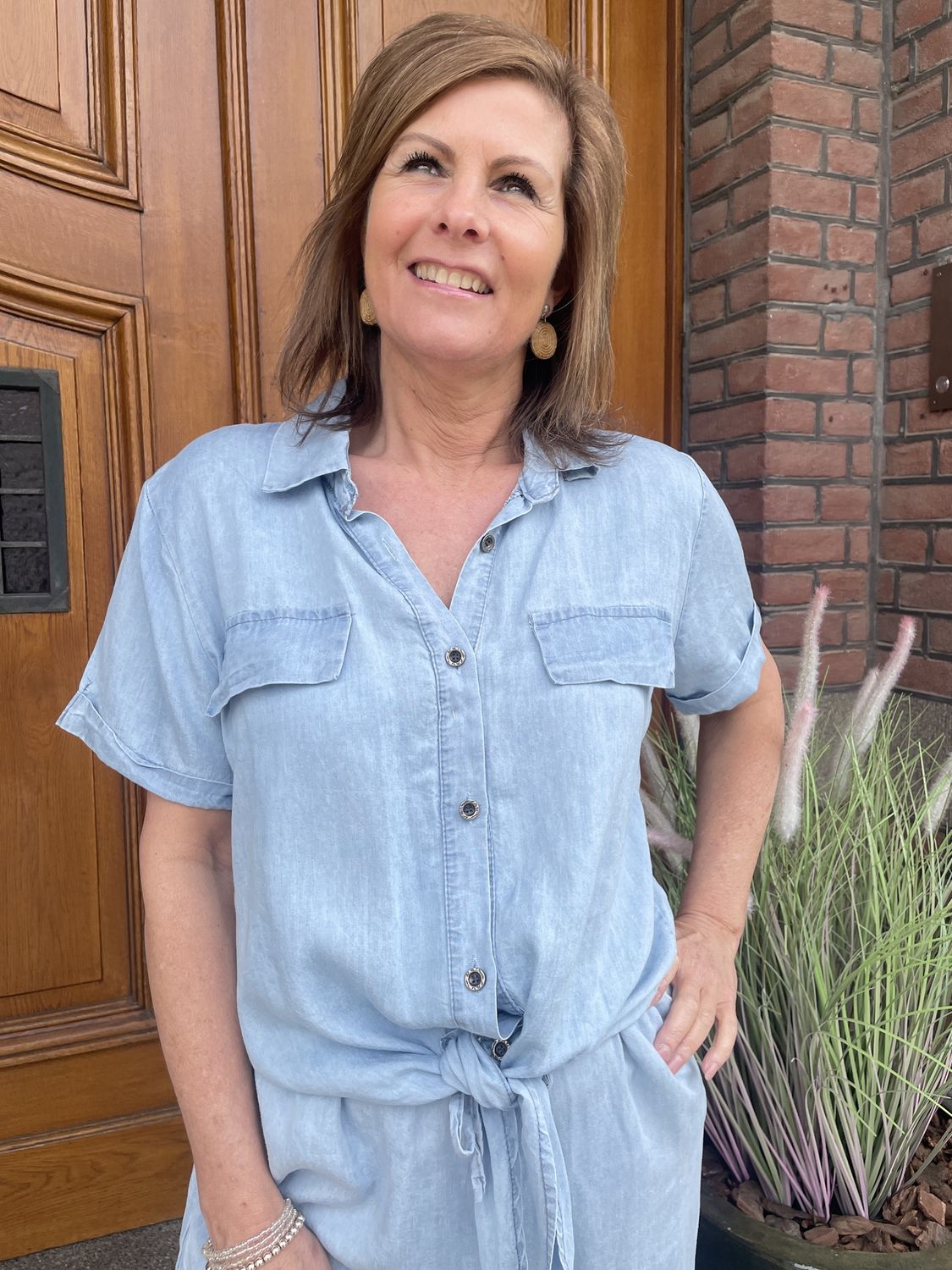 TENCEL BLOUSE Lichte Jeans Wassing