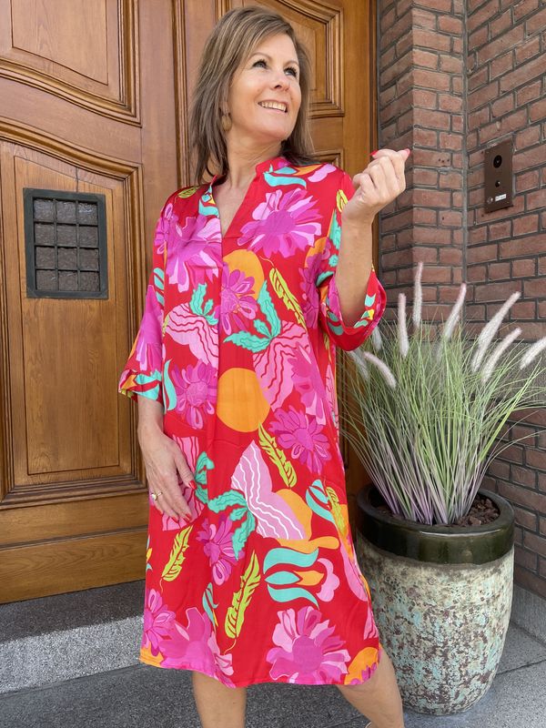 ROZE VISCOSE SATIJNEN DRESS Celien