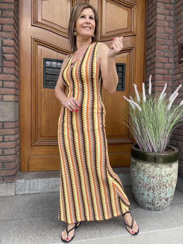 ORANJE ZIGZAG DRESS Celina