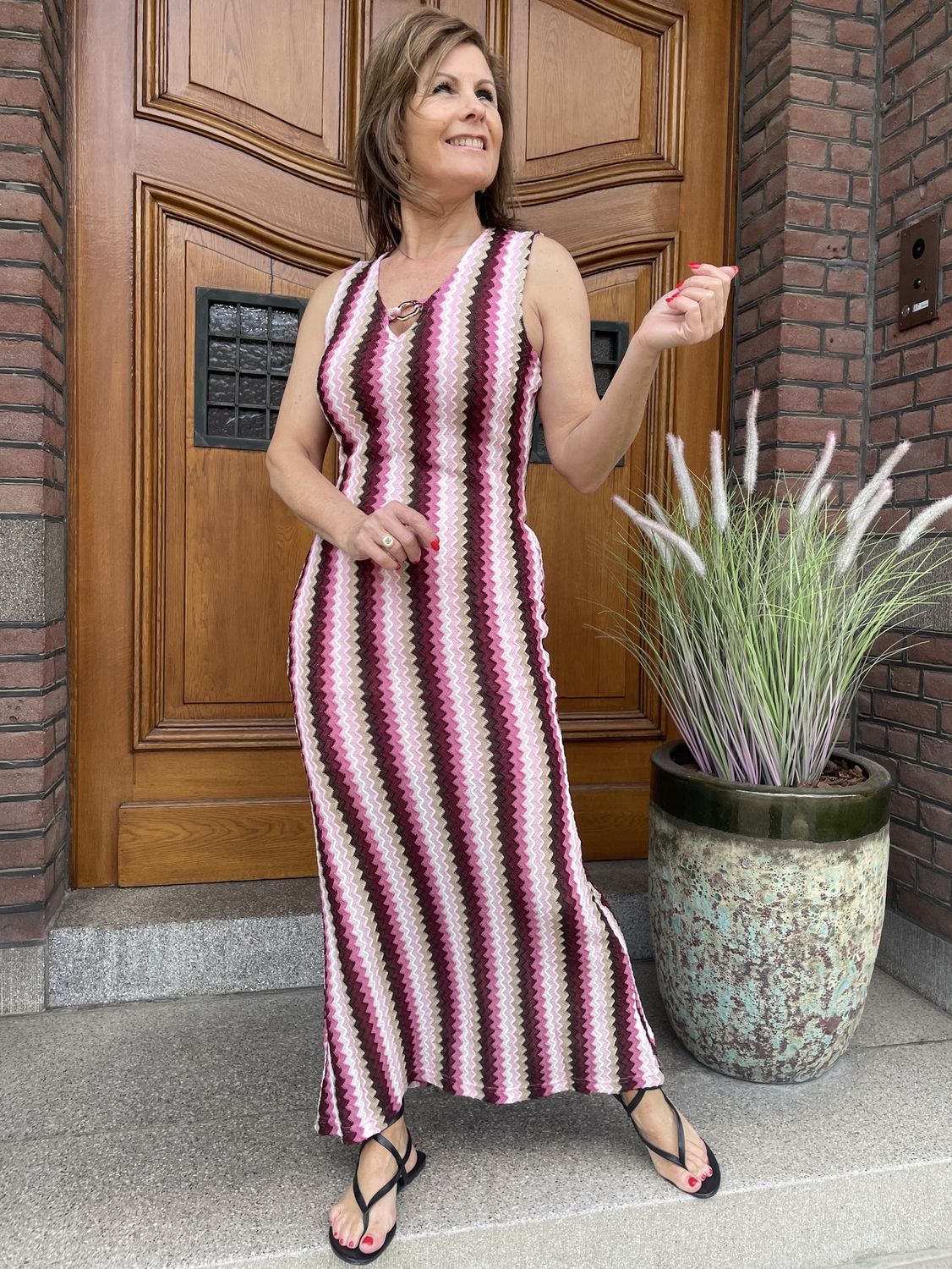 PINK ZIGZAG DRESS Celina
