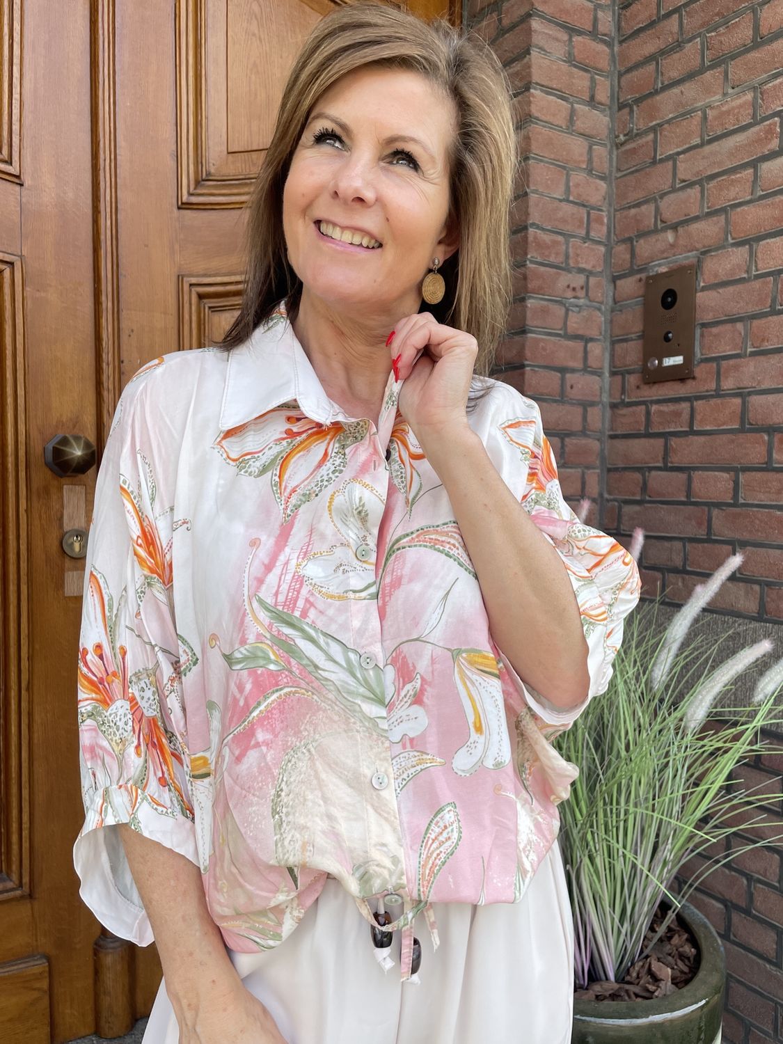 BLOUSE ROZE PRINT DETTA