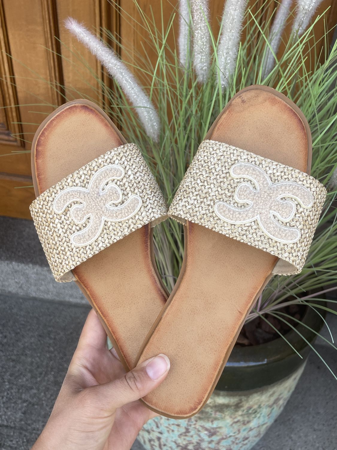 SLIPPER ROTAN BEIGE