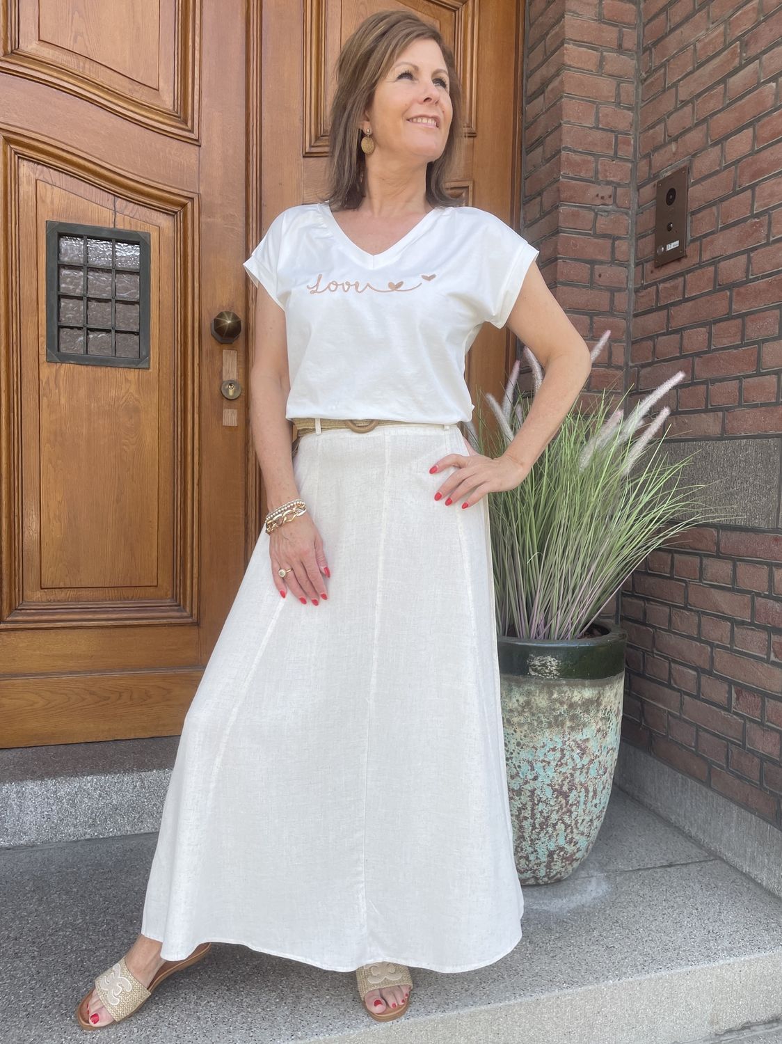 LINNEN ROK Deborah