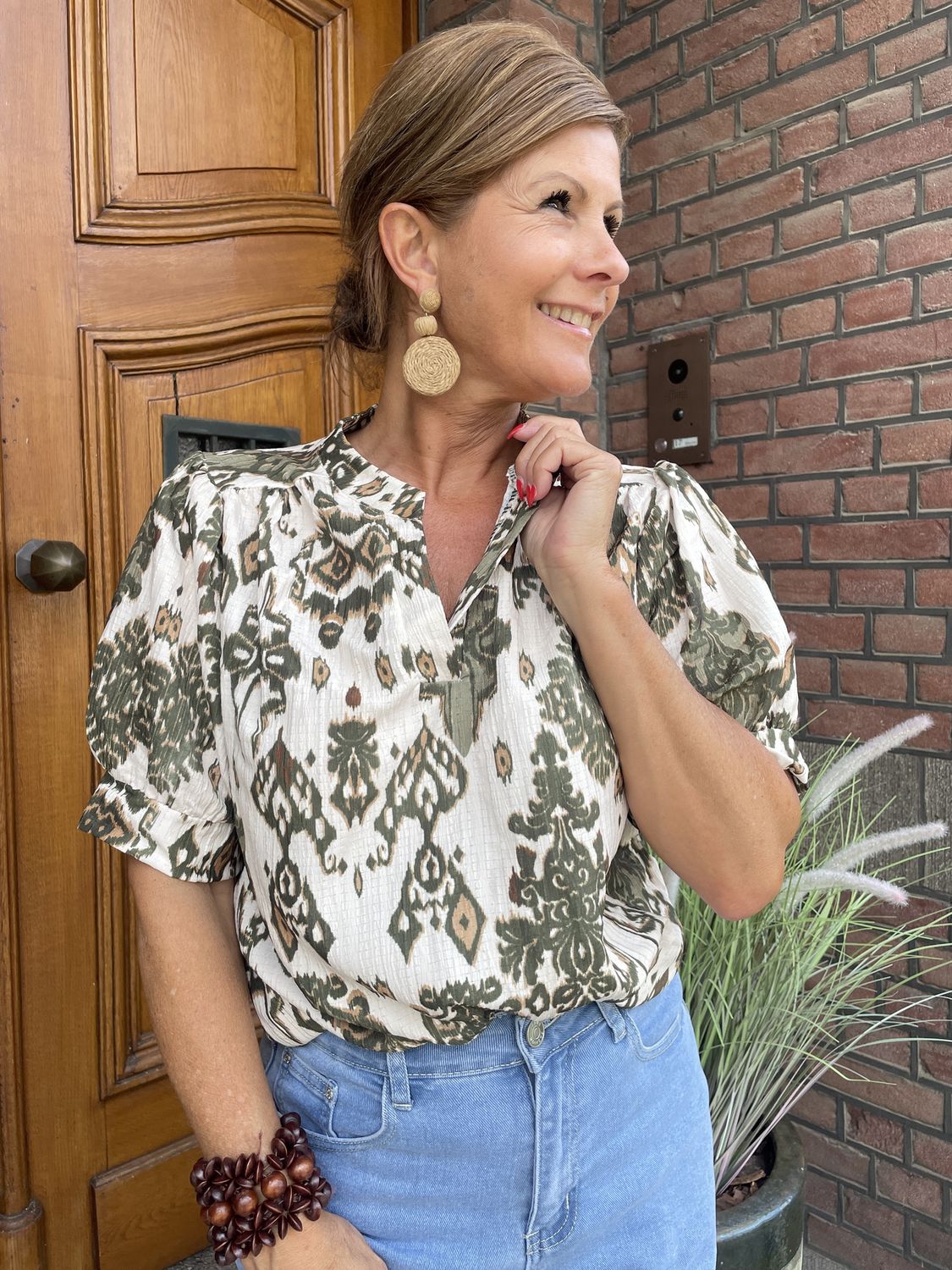 BLOUSE Paisley met GROENE PRINT