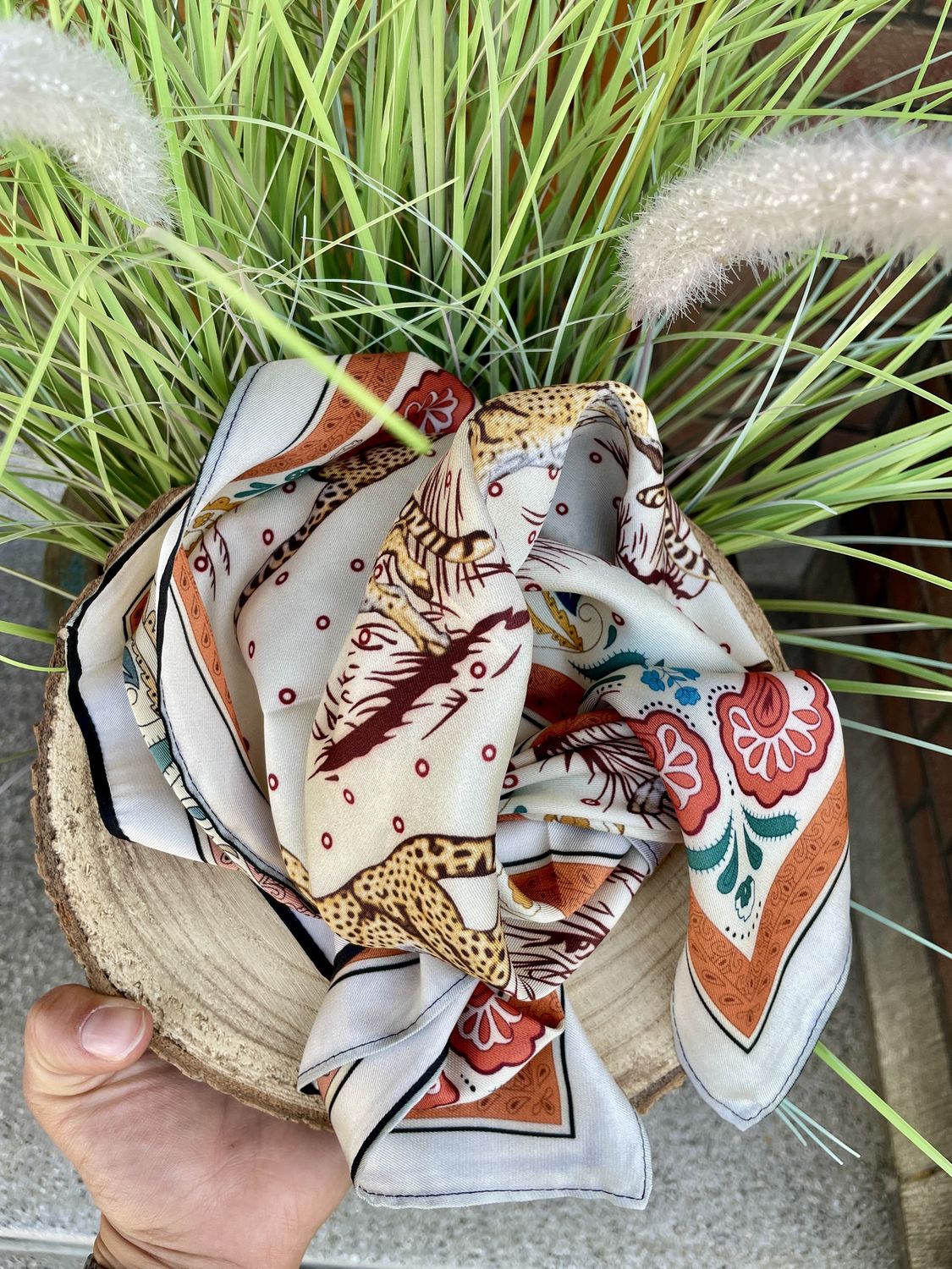MINI SCARF - BEIGE PRINT