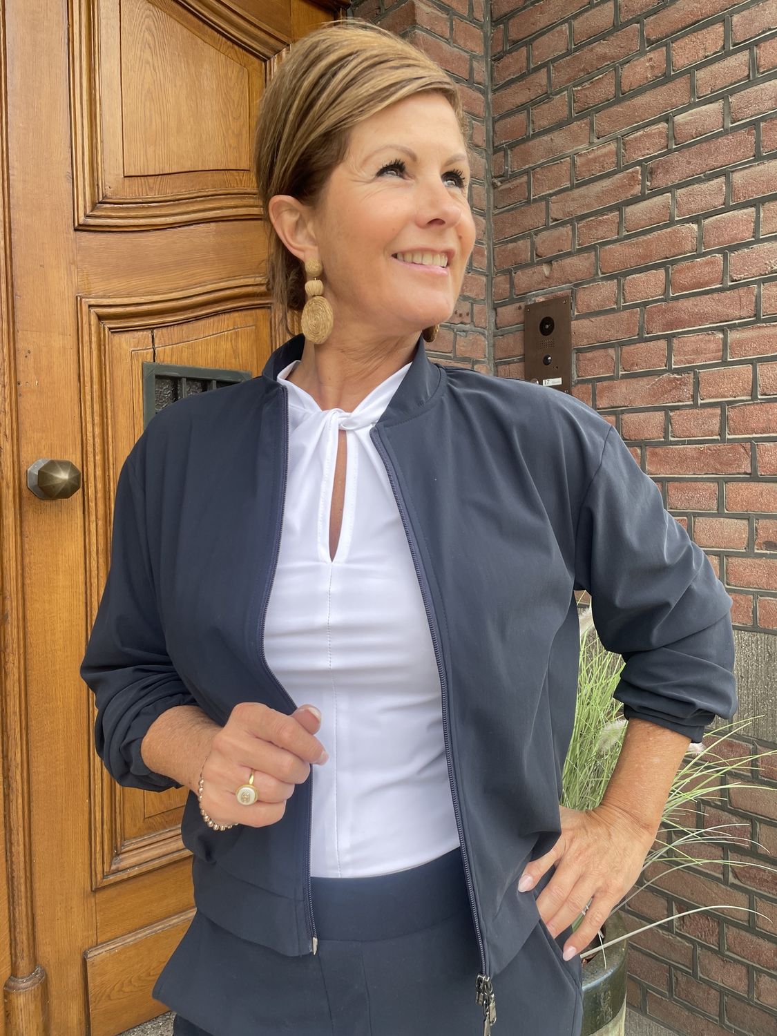 Jacket Sharon Blue Brush Tech Jersey