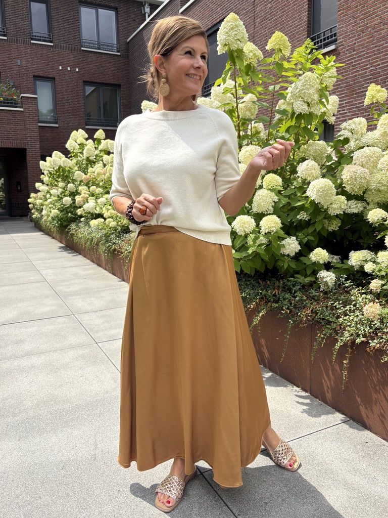 Satijnenrok Rosa Camel