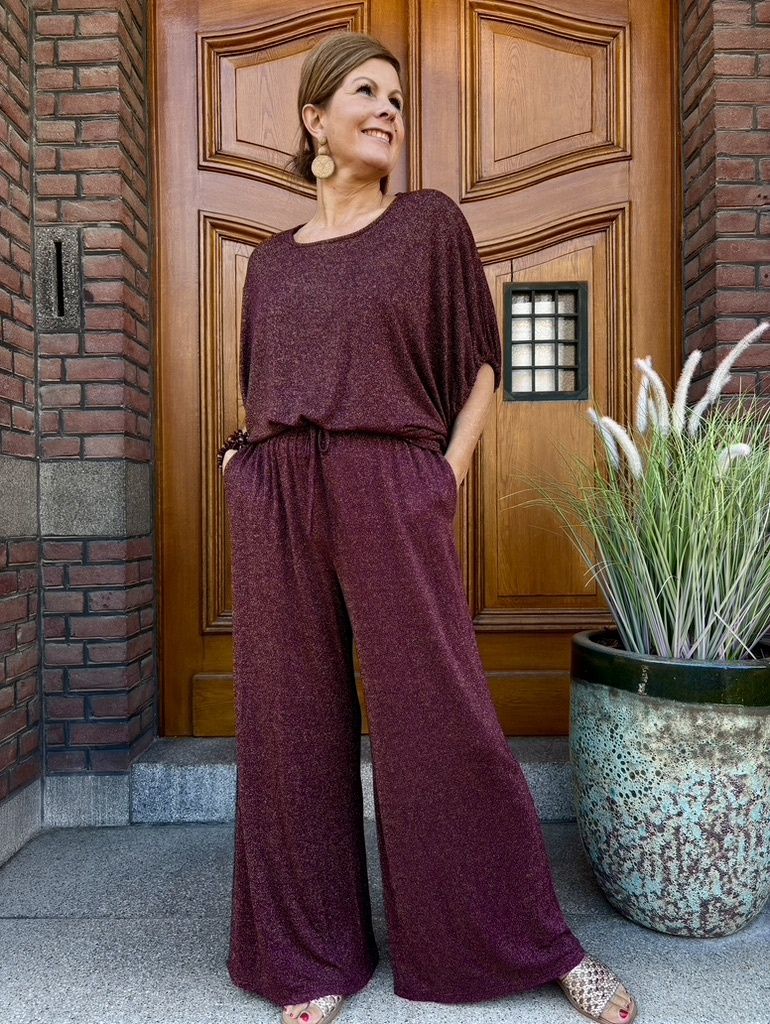 Lurex Broek Veyla Bordeaux